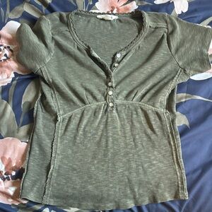 Lucky Brand Sage Green Short Sleeve Top